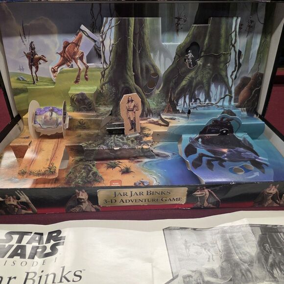 1999 Star Wars Episode 1 Jar Jar Binks + Battle For Naboo 3-D Board Game Lit - Picture 3 of 11